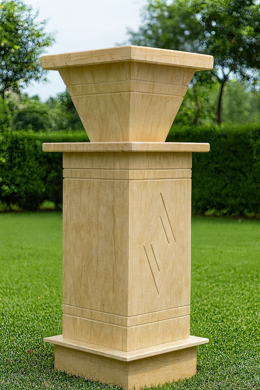 Beige Marble Tulsi Pot - product image
