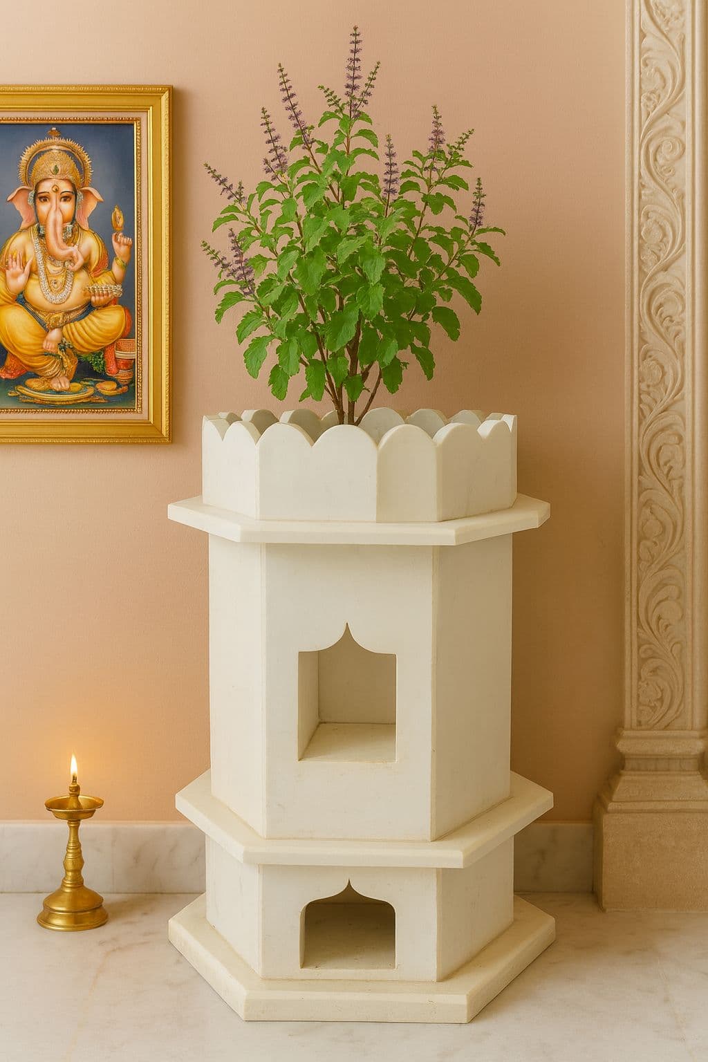 White Tulsi Pot - product image